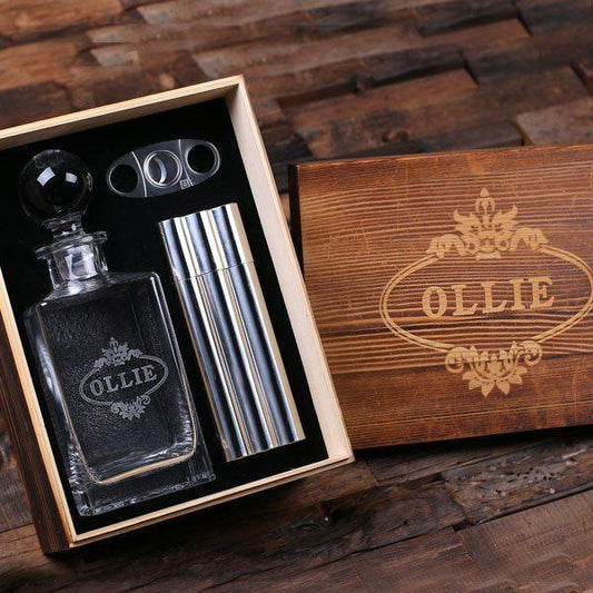 El Grande (Whiskey Decanter, Cigar Holder, Cutters & Box)