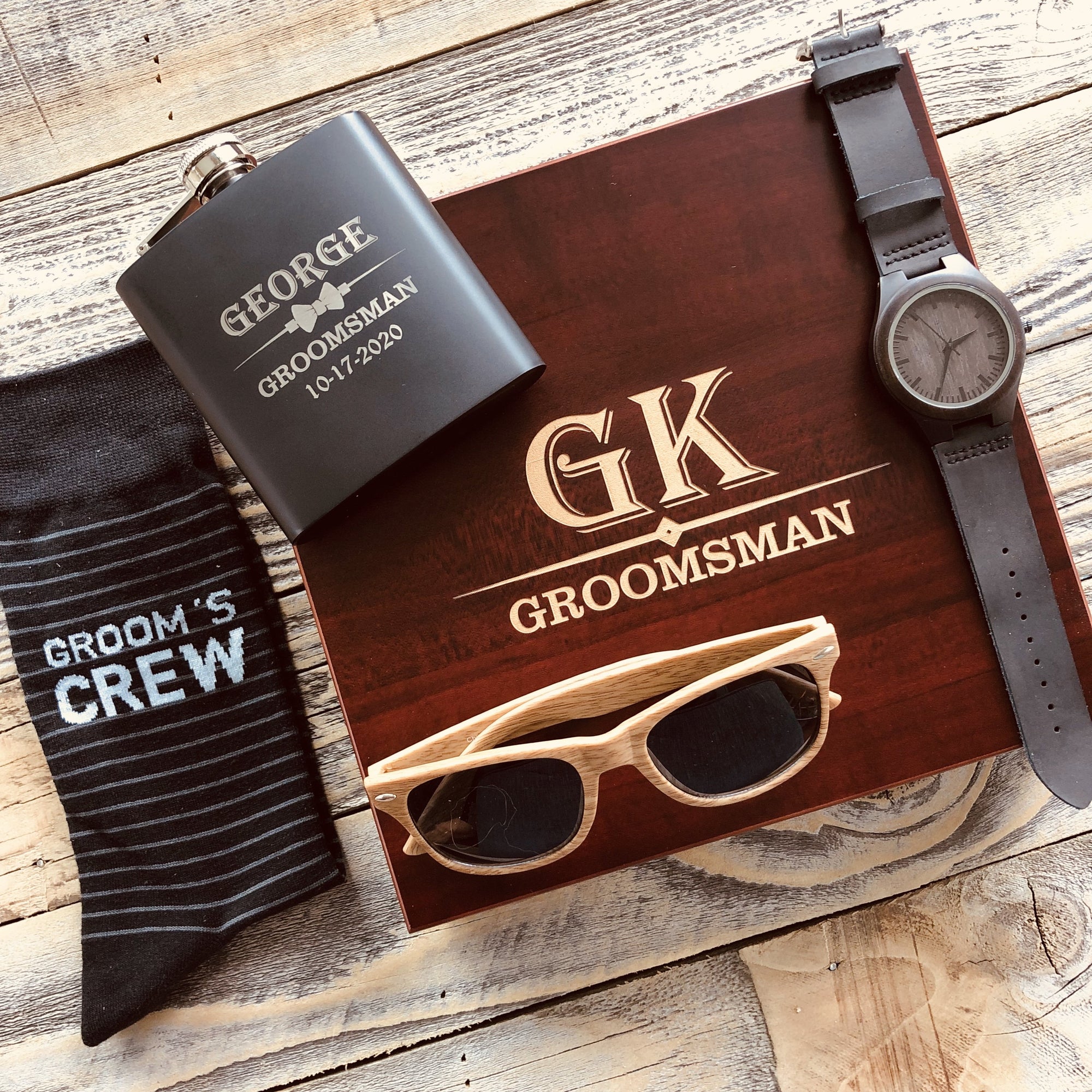 SUN DAZED Groomsmen Gift Set (Sunglasses and Can Cooler)