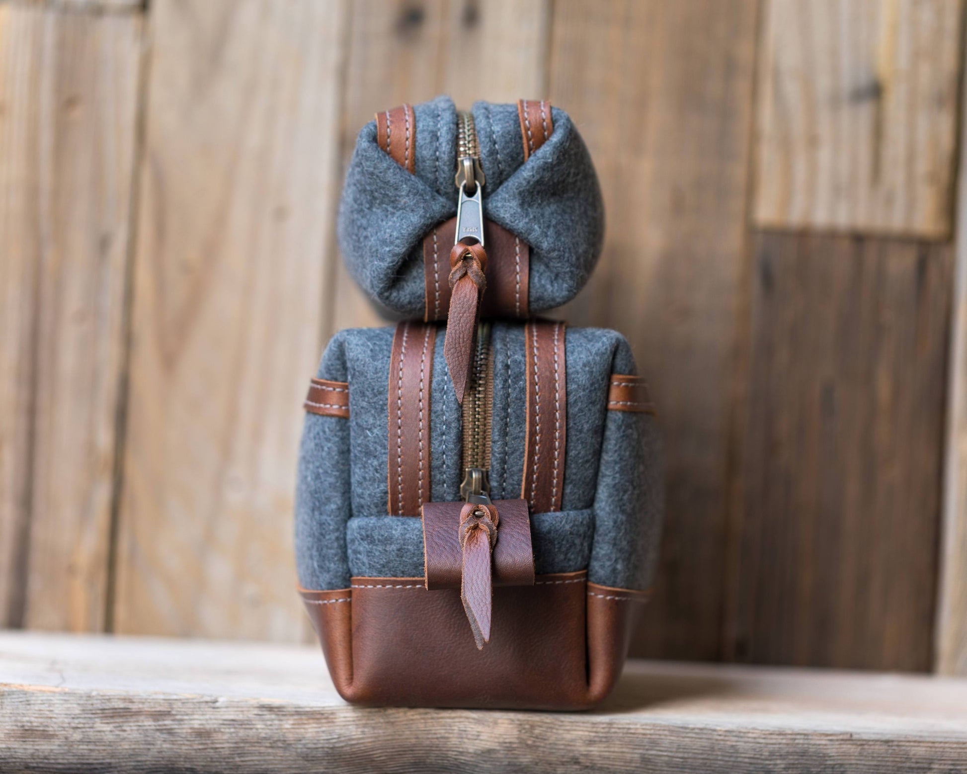 Felt & Leather Dopp Kit