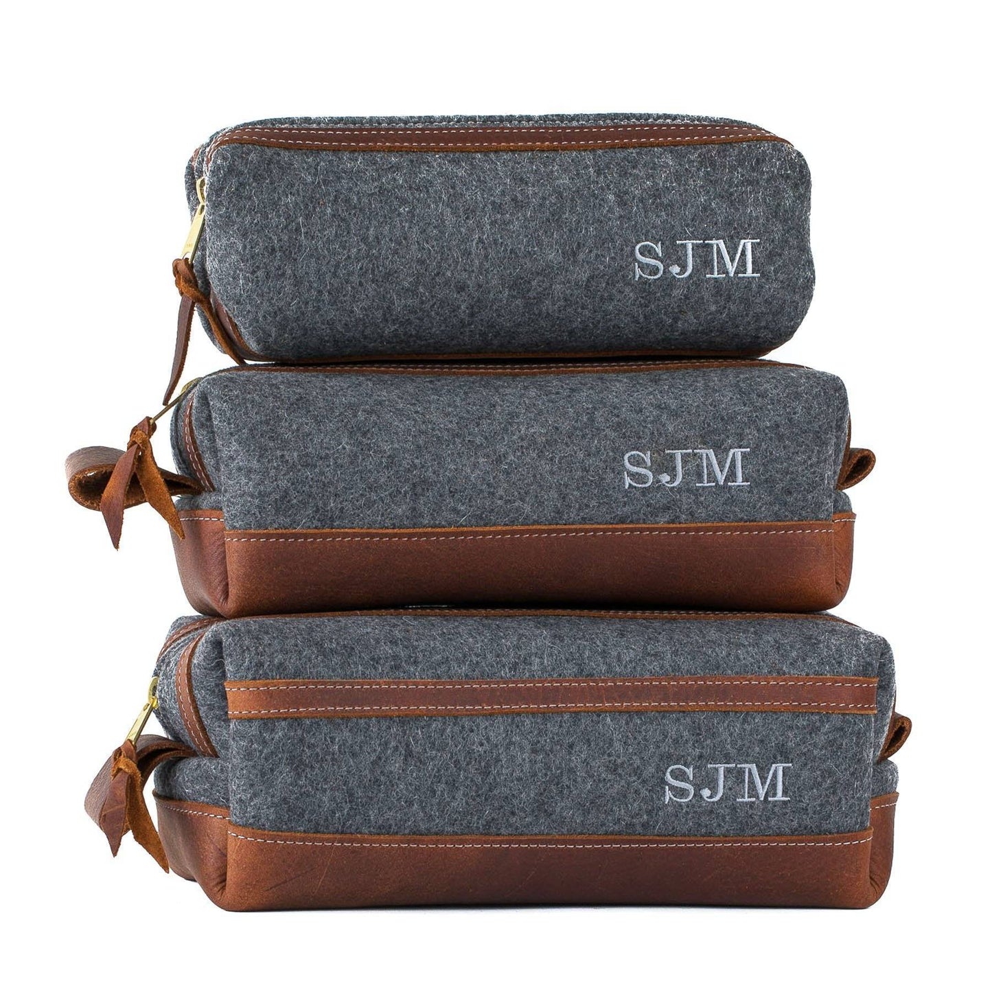 Felt & Leather Dopp Kit