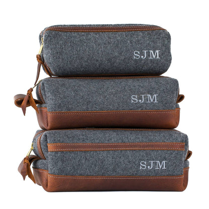 Felt & Leather Dopp Kit