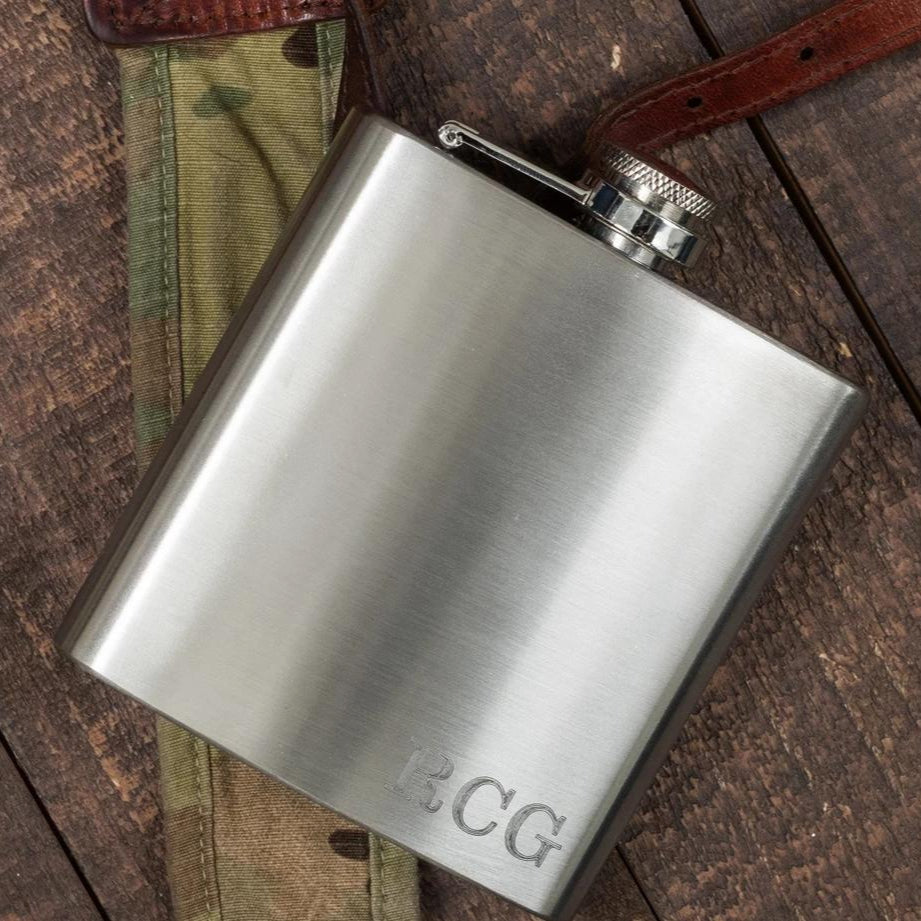 Frank Sipatra Personalized Silver Flask Initial 