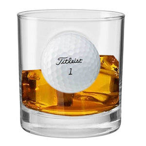 Golf Ball Whiskey Glass | Personalized Lowball Whiskey Glass | Golf Gifts