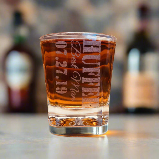 High Baller glass personalized with Date Best Man Groomsmen