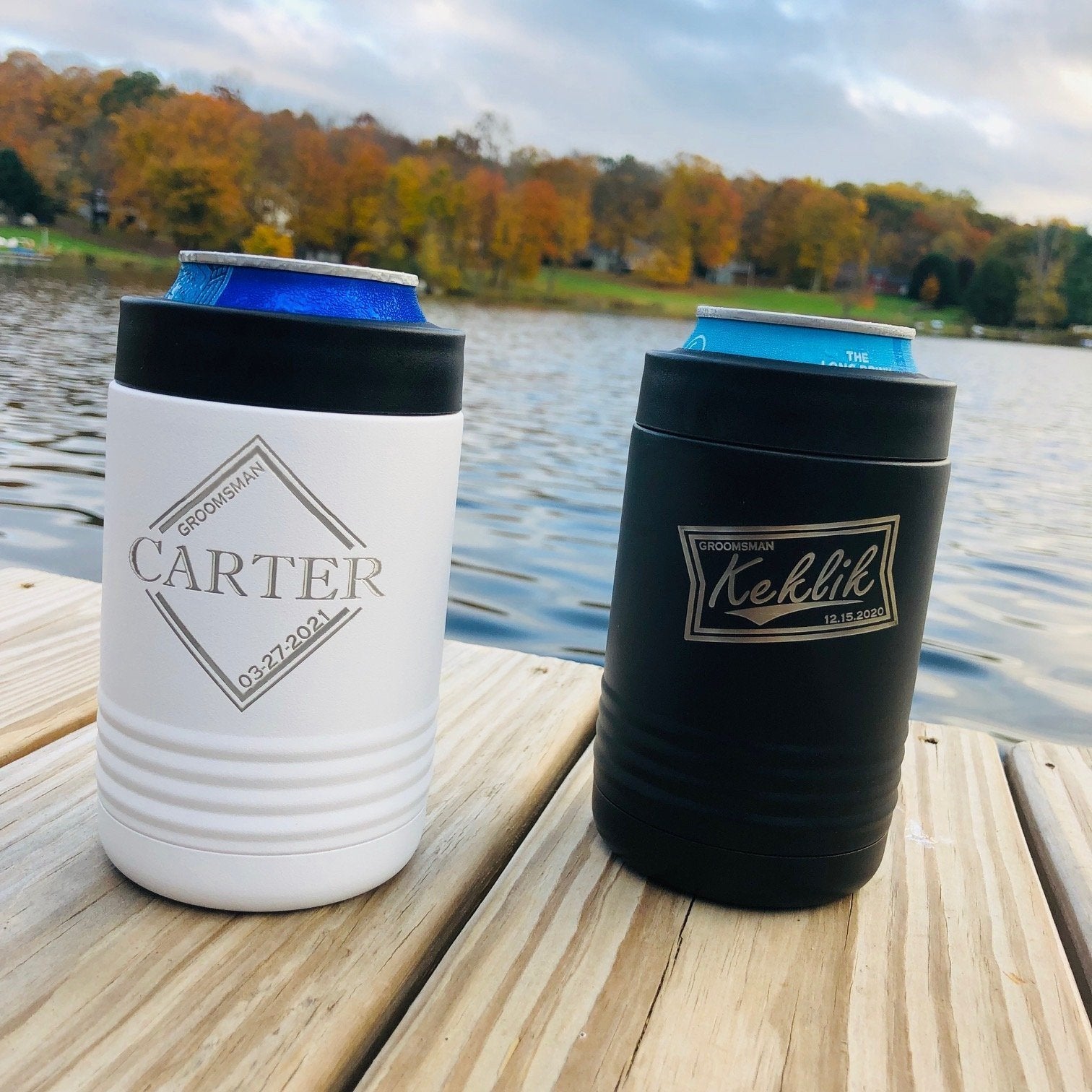 Personalized Maroon RTIC Can Cooler, Monogrammed Can Cooler, Groomsmen Gift  