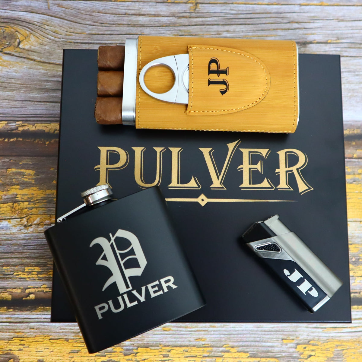 Personalized Pocket Knife & Lighter Groomsmen Gift Set (Gift Boxed)