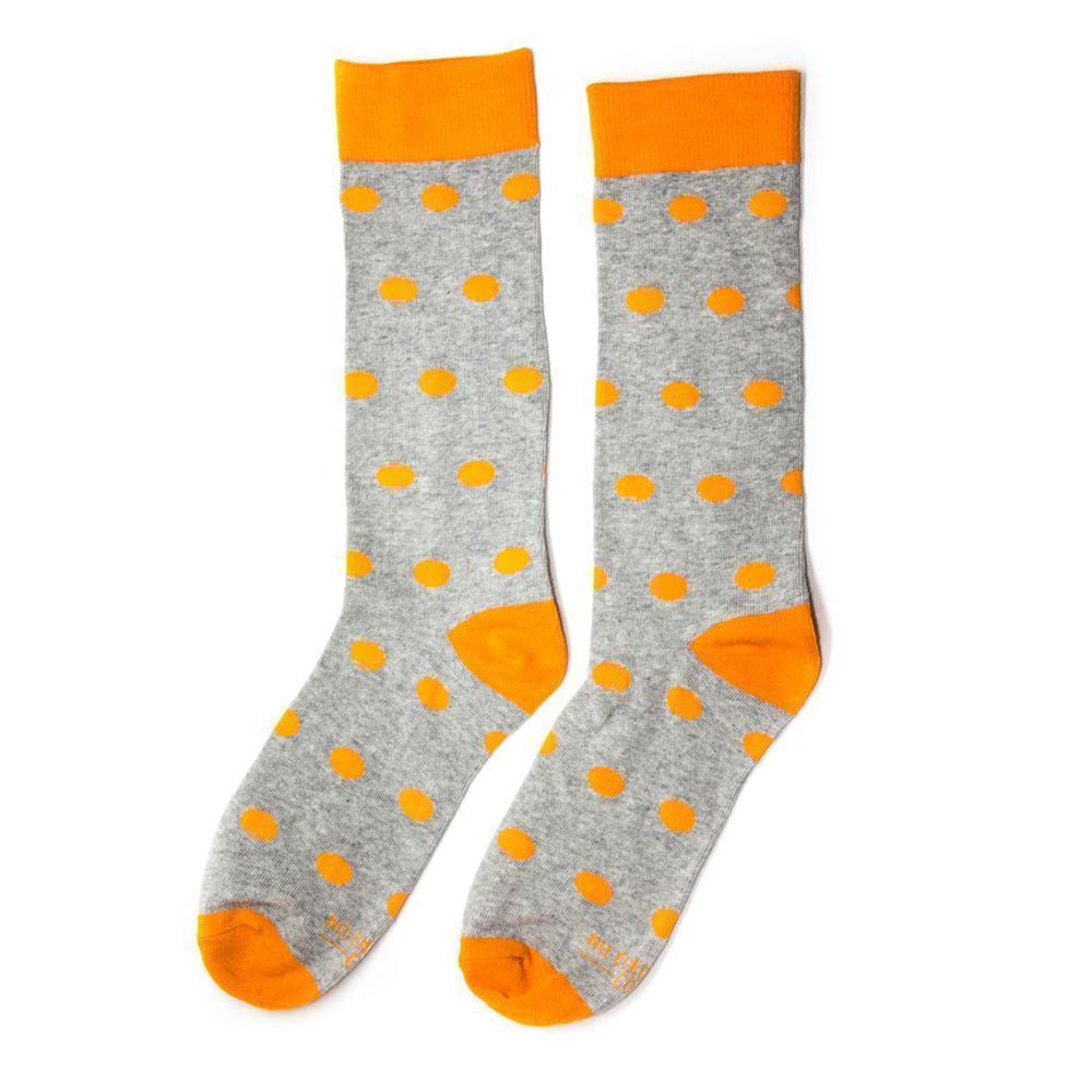 Need My Boys Grey and Orange Polka Dots