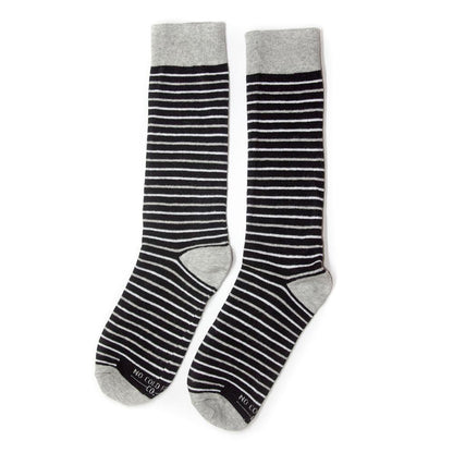 Personalized Groomsmen Proposal Socks Black and White Stripes
