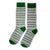 Personalized Groomsmen Proposal Socks Green and White Stripes
