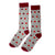 Personalized Groomsmen Proposal Socks Grey and Red Polka Dots