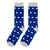 Personalized Groomsmen Proposal Socks Navy and White Polka Dots