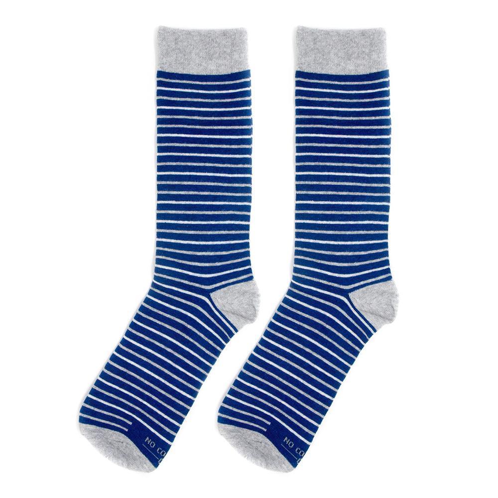 Personalized Groomsmen Proposal Socks Navy and White Stripes