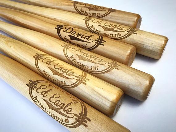 Personalized Mini Bats Natural Wood