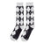 Personalized Name/Role/Date Groomsmen Socks Black & White Argyle