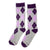 Personalized Name/Role/Date Groomsmen Socks Purple & Grey Argle