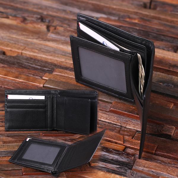 Personalized Wallet, Flask & Ox Horn Handle Box Gift