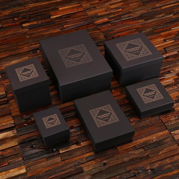 Personalized Wallet, Flask & Ox Horn Handle Box Gift