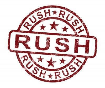 Rush Production Standard (separate from shipping)