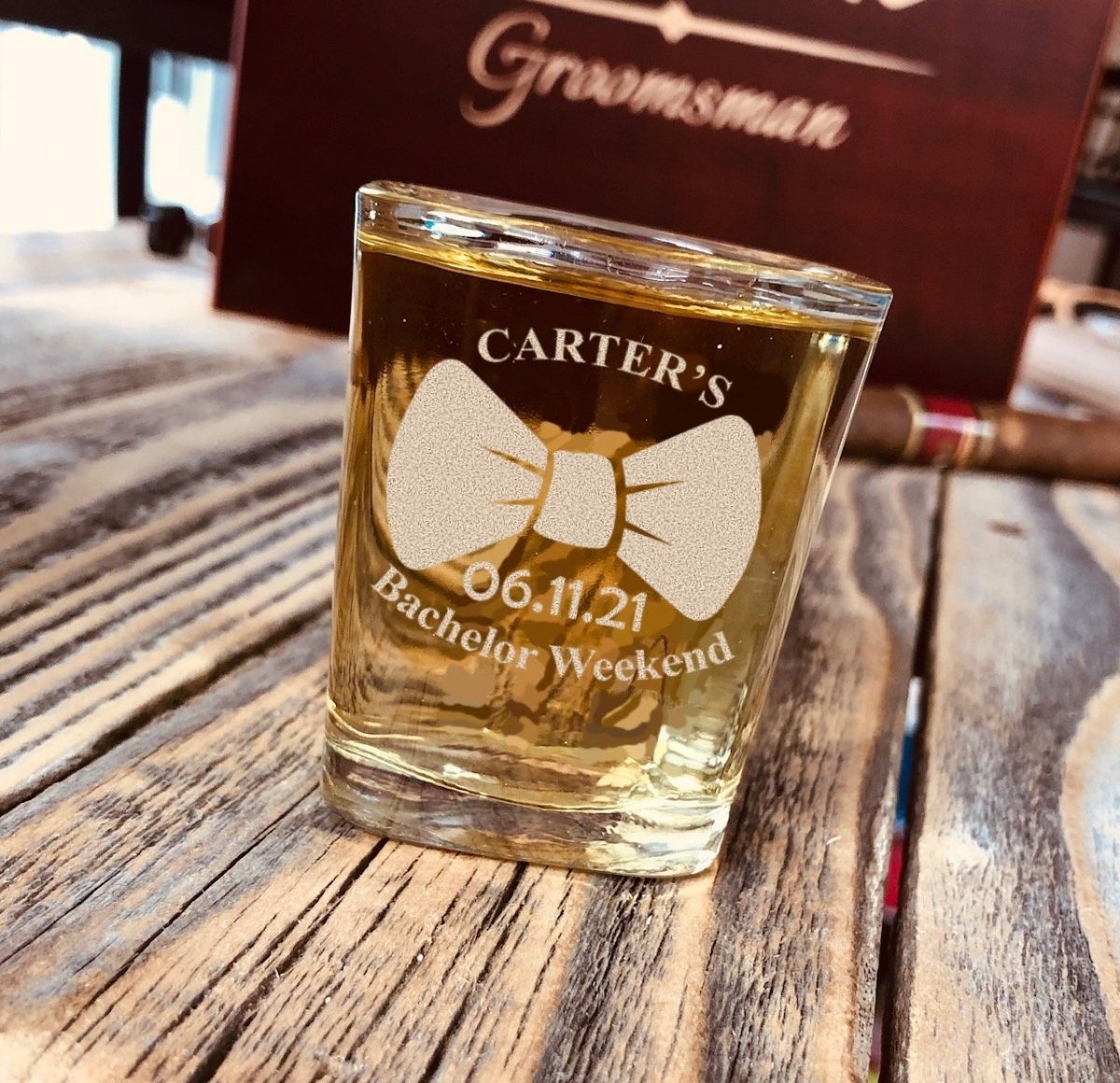 Shots Fired - Personalized Bachelor Party Shot Glass - GroomsDay