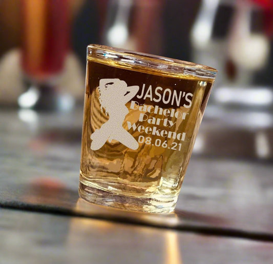 Personalized Shots Fired Stripper Style Shot Glass 