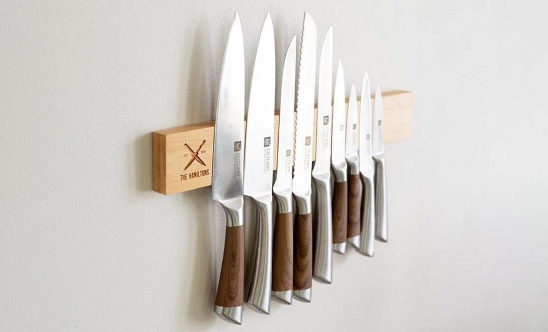 Magnetic Butcher Block Knife Holder