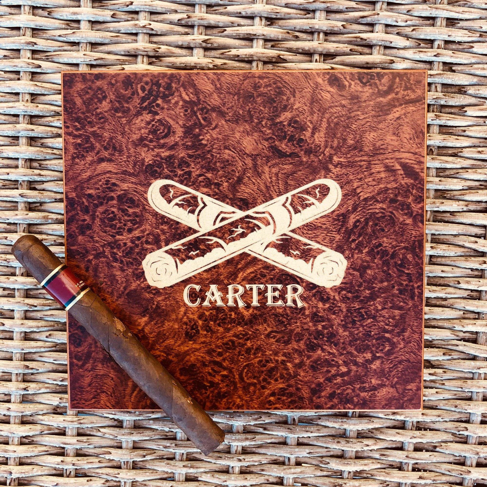 Groomsmen Gifts Leather Cigar Case with Cutter – All Things Etching