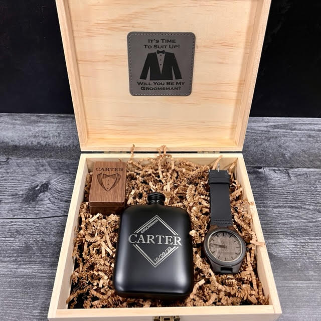 Will You Be By Groomsmen Wearable Box Set Proposal