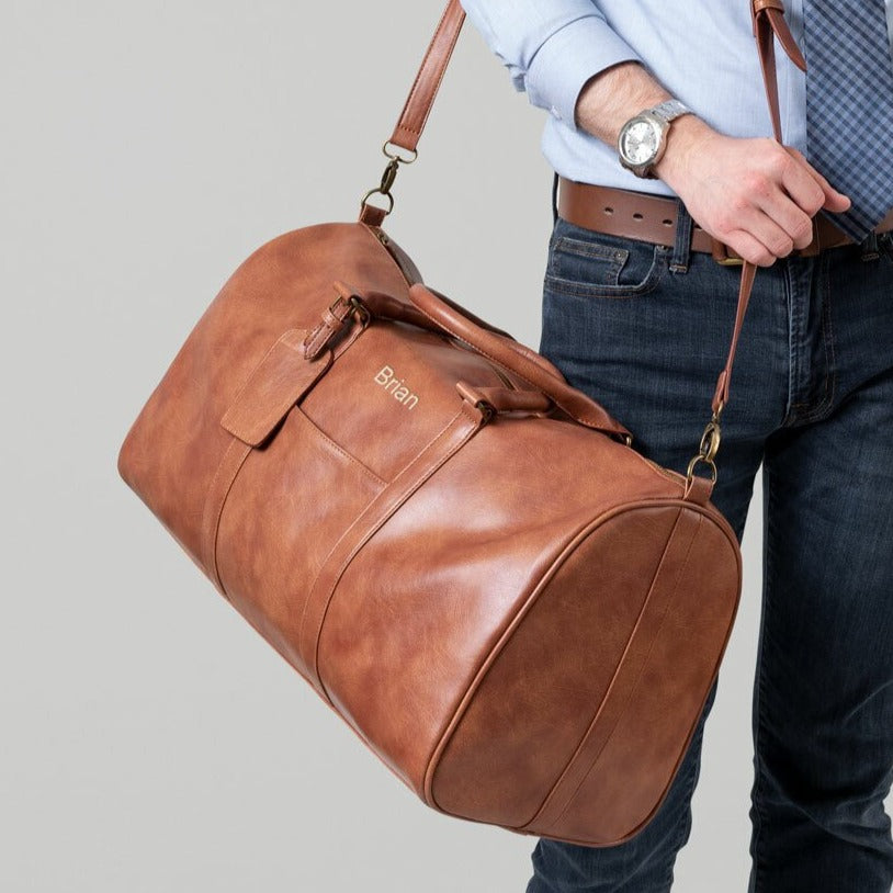 Adjustable brown leather purse strap - Land & Kamp