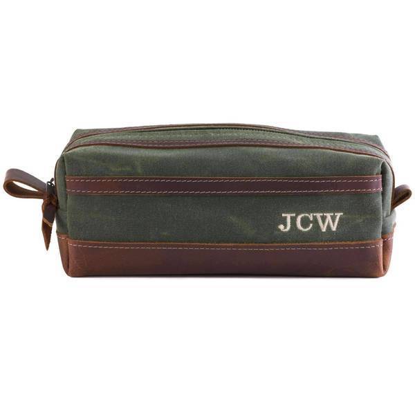 Wax Canvas Toiletry Travel Bag / Dopp Kit Standard / Green