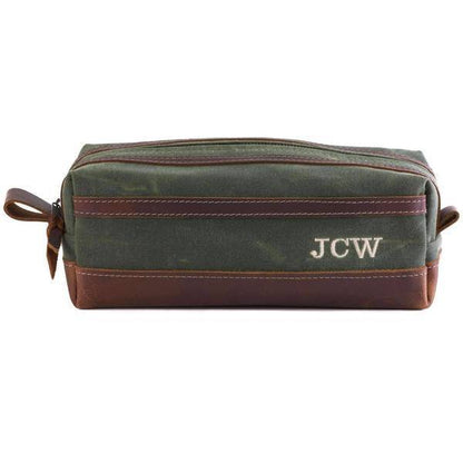 Wax Canvas Toiletry Travel Bag / Dopp Kit Standard / Green
