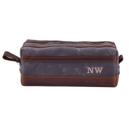 Wax Canvas Toiletry Travel Bag / Dopp Kit Standard / Grey