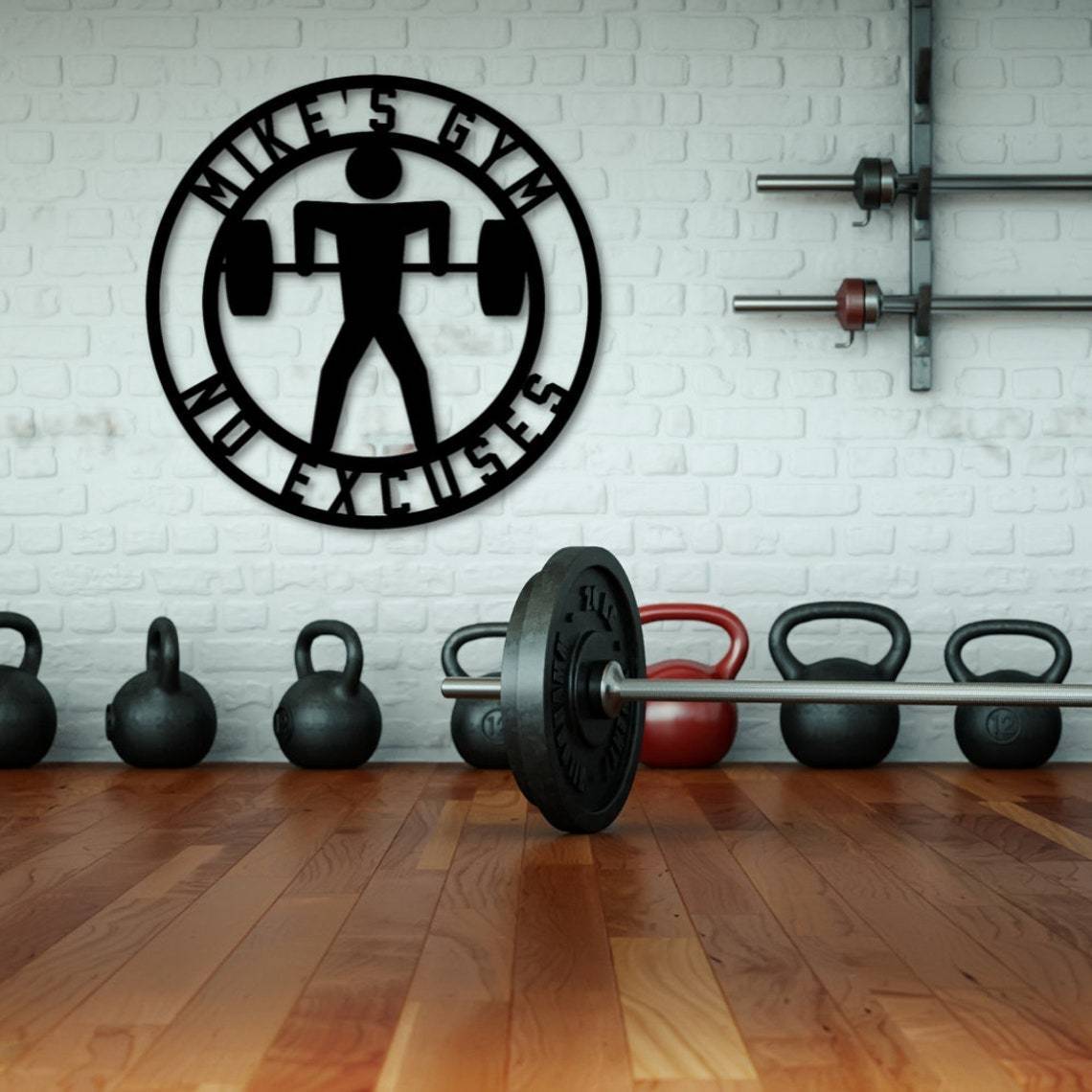  Custom Gym Dumbbell Metal Signs,Personalized Home Gym